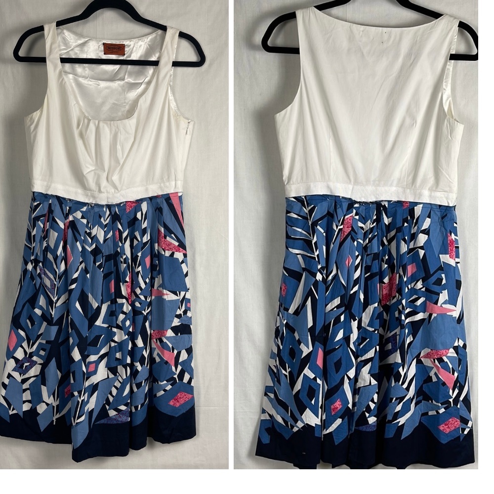 Missoni Cotton/Spandex Midi Sleeveless Print Dress